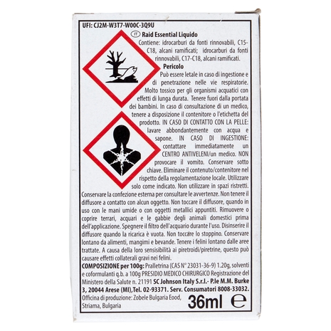 Raid Essentials Liquido Ricarica 60 notti 36 ml